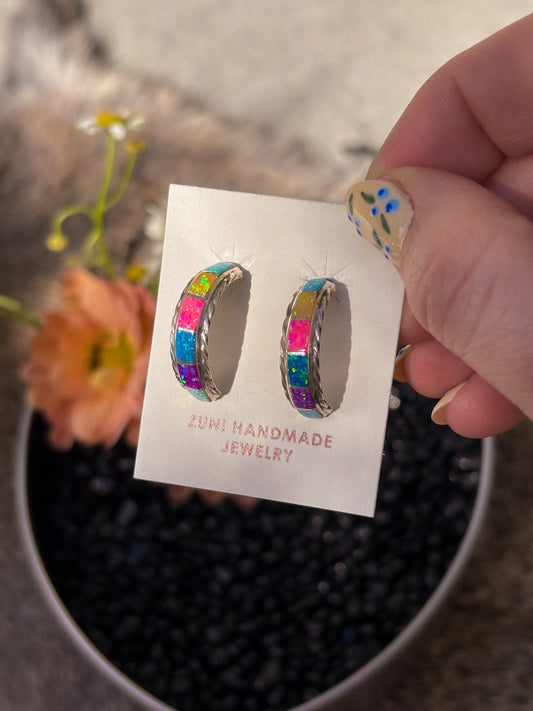 ZUNI Opal Hoops