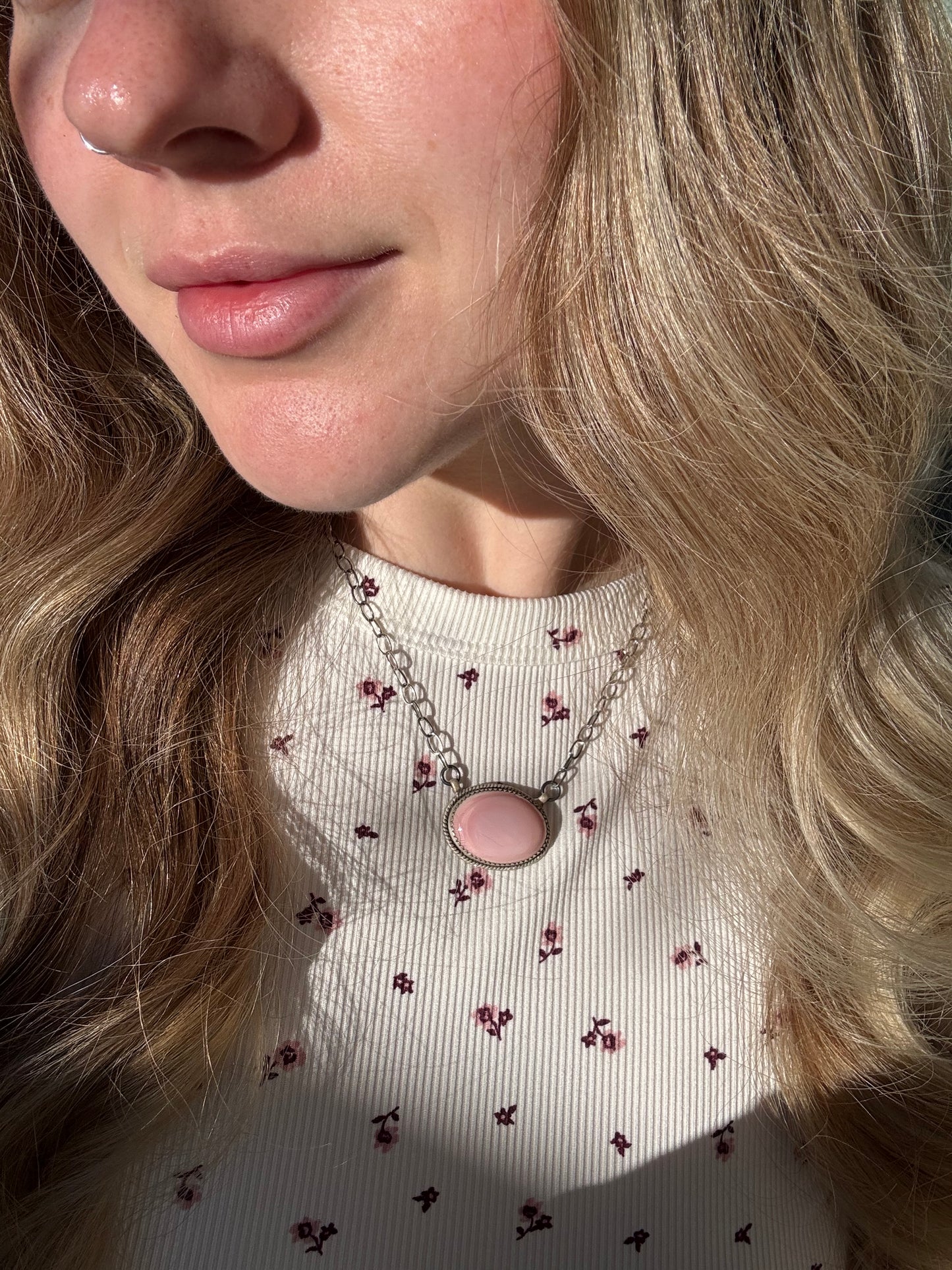 Large Pink Conch Necklace