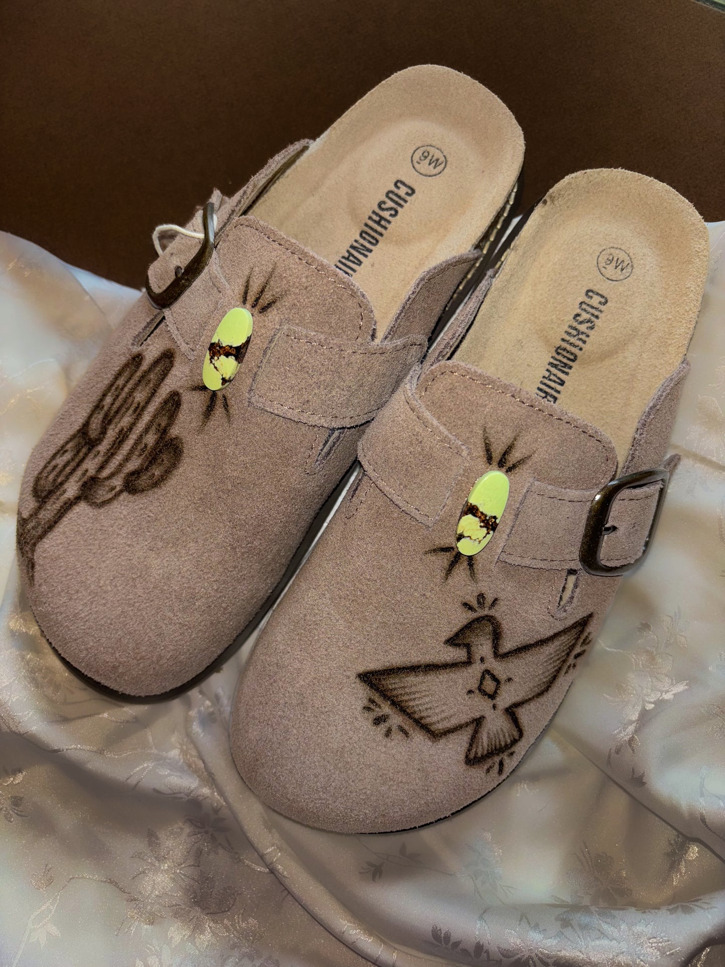 Hand Burned Clogs -9W