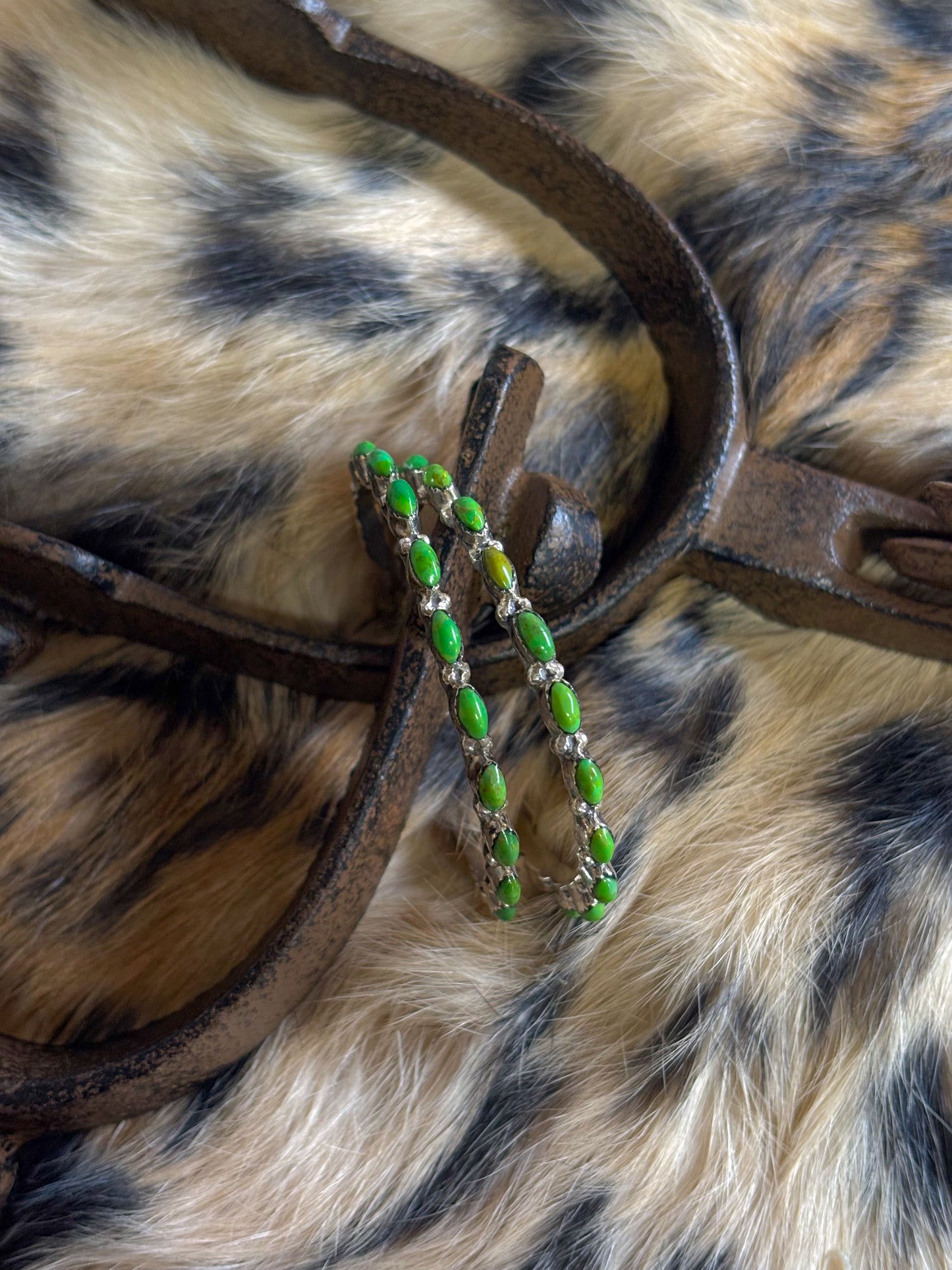 Green Turquoise Hoops