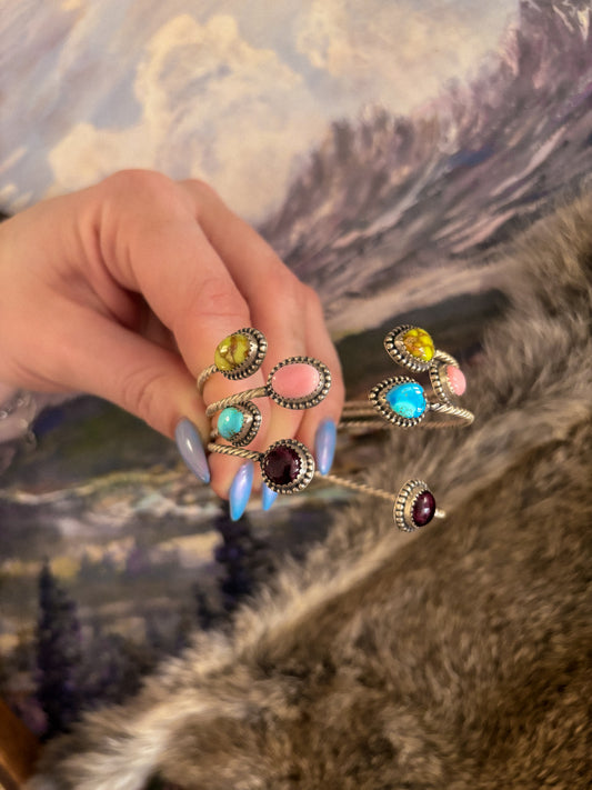 Double Stone Open Cuffs