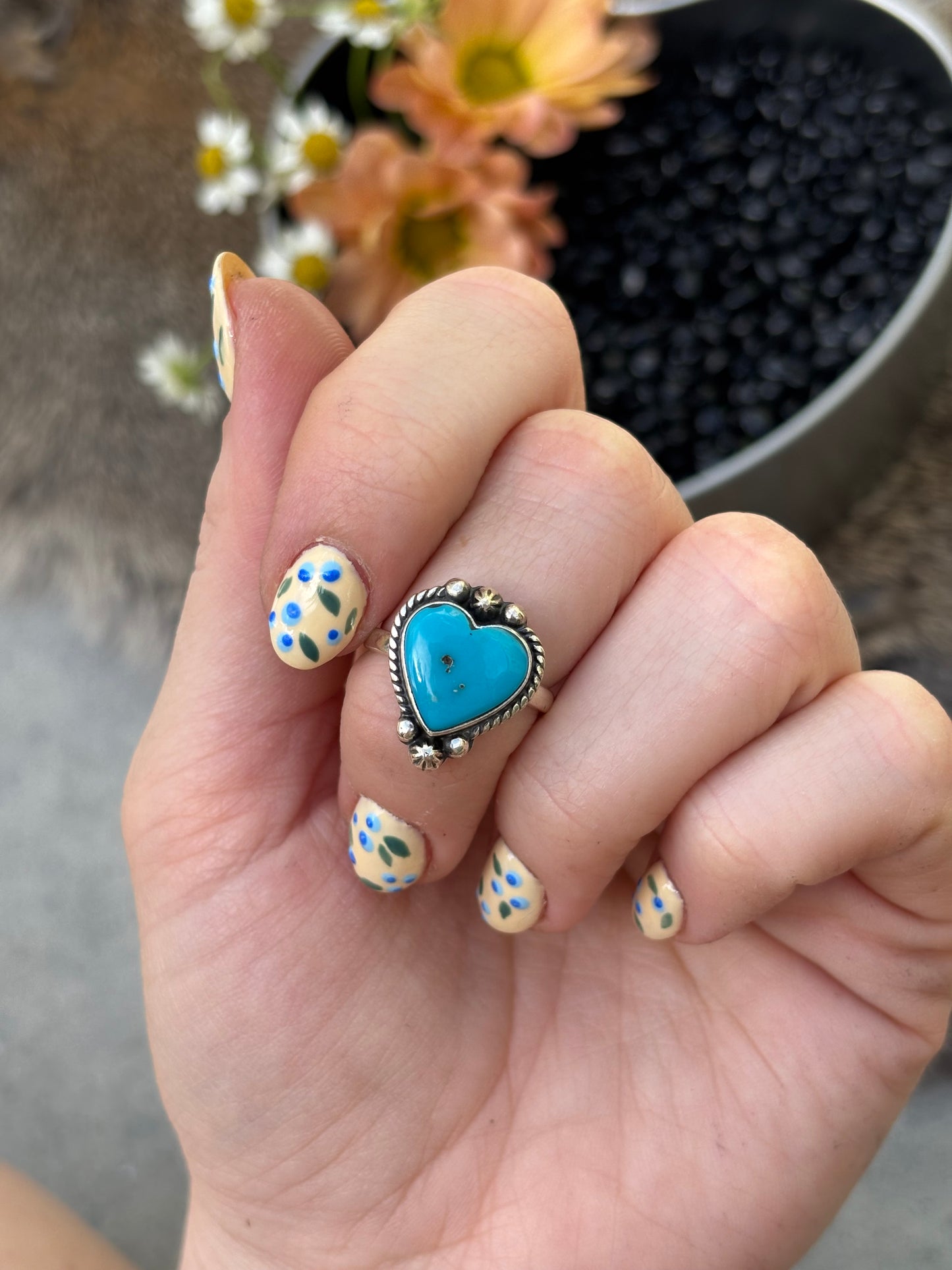 Blue Heart Ring- 7.5