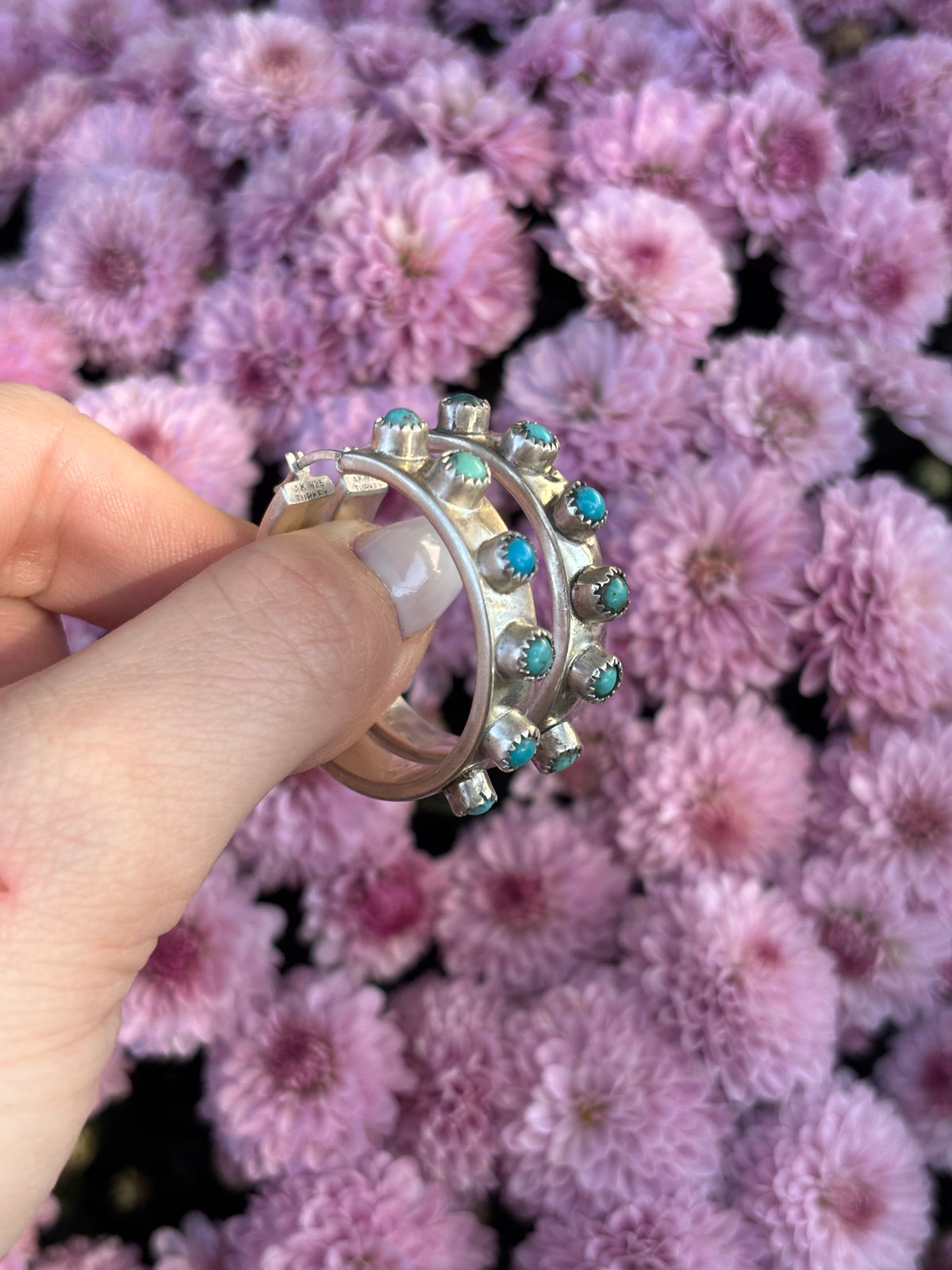 Large Turquoise Hoops