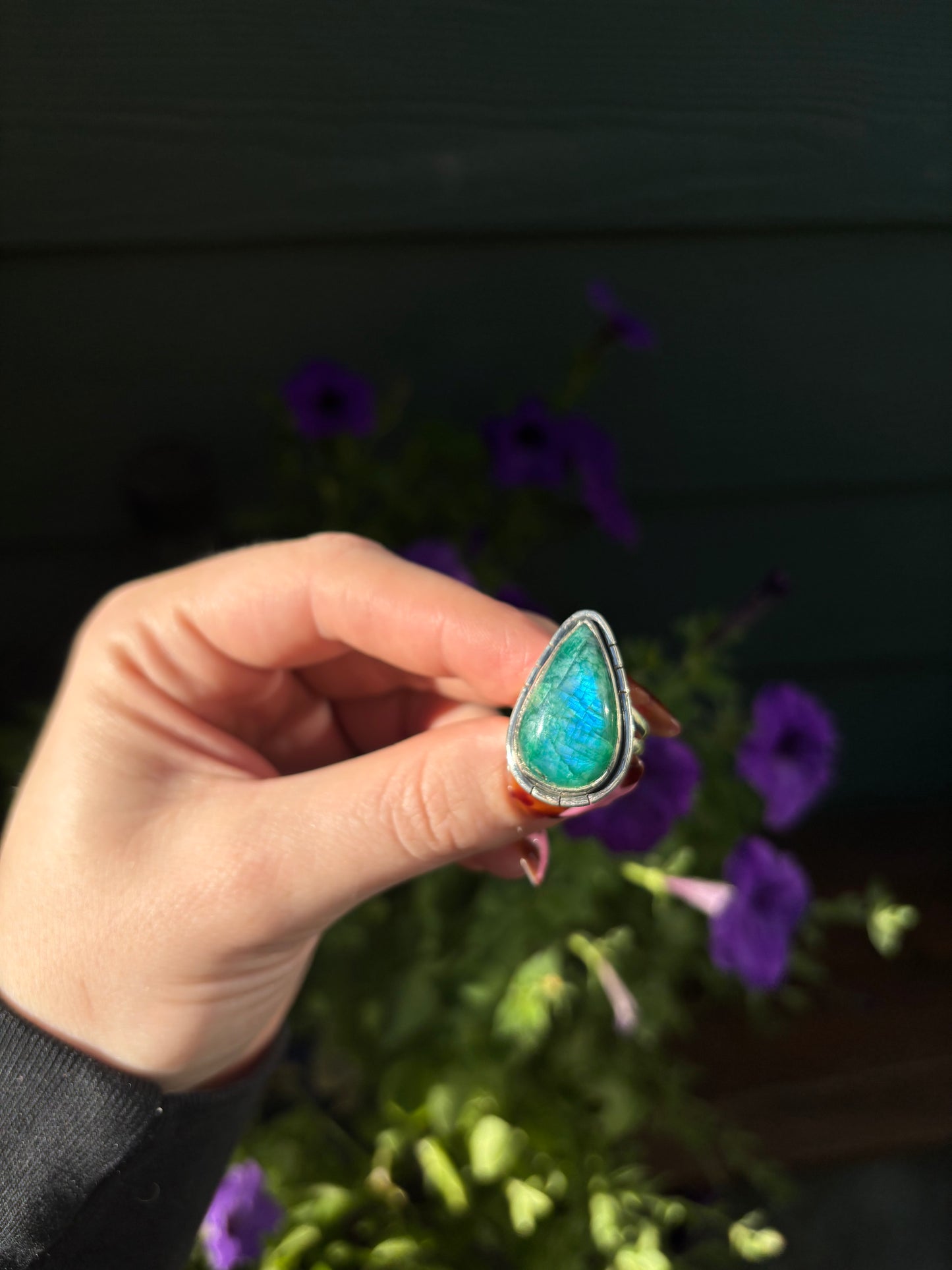Green Moonstone Ring - 6