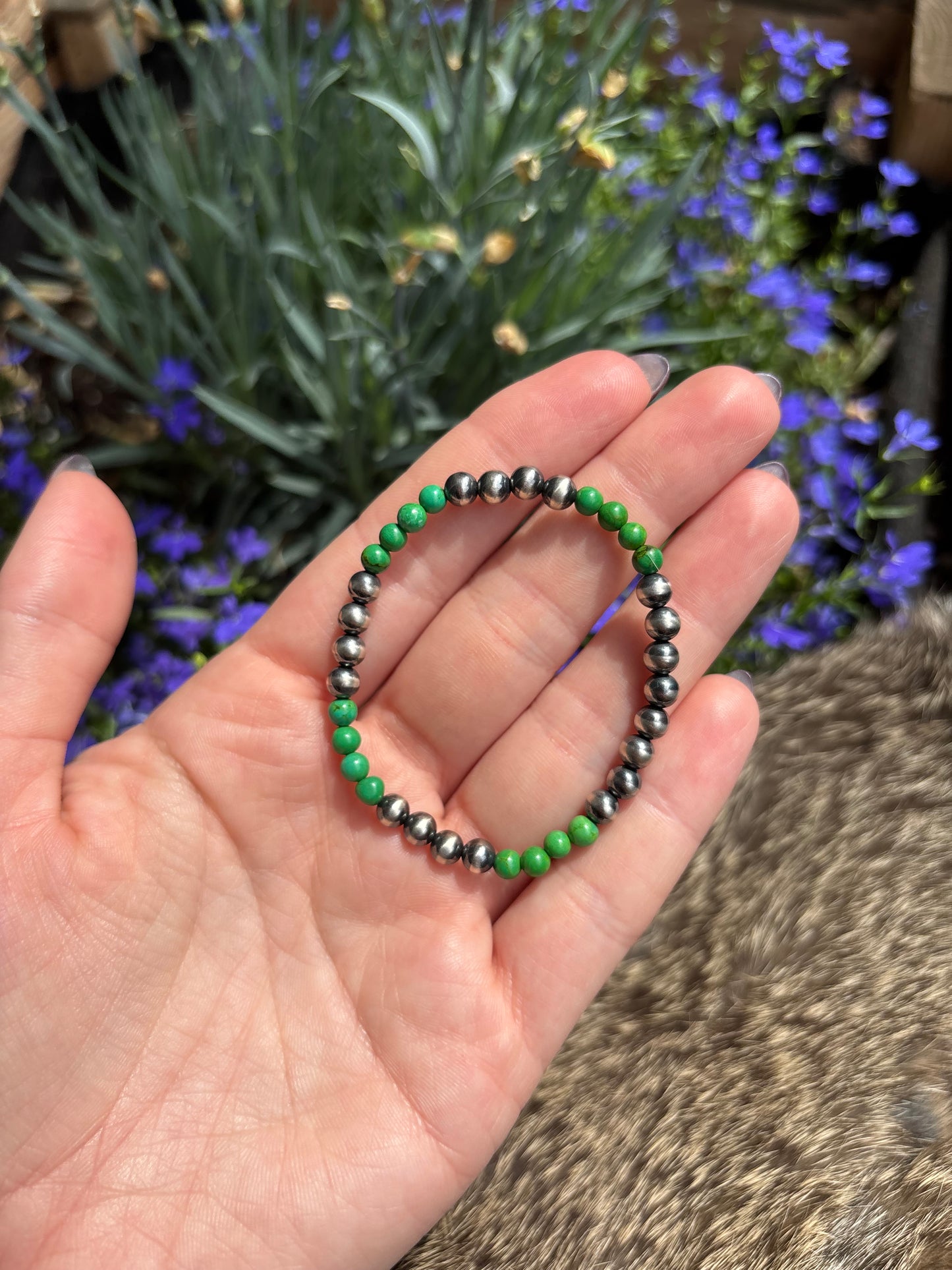 Stretchy Bracelet- Pearls & Mojave