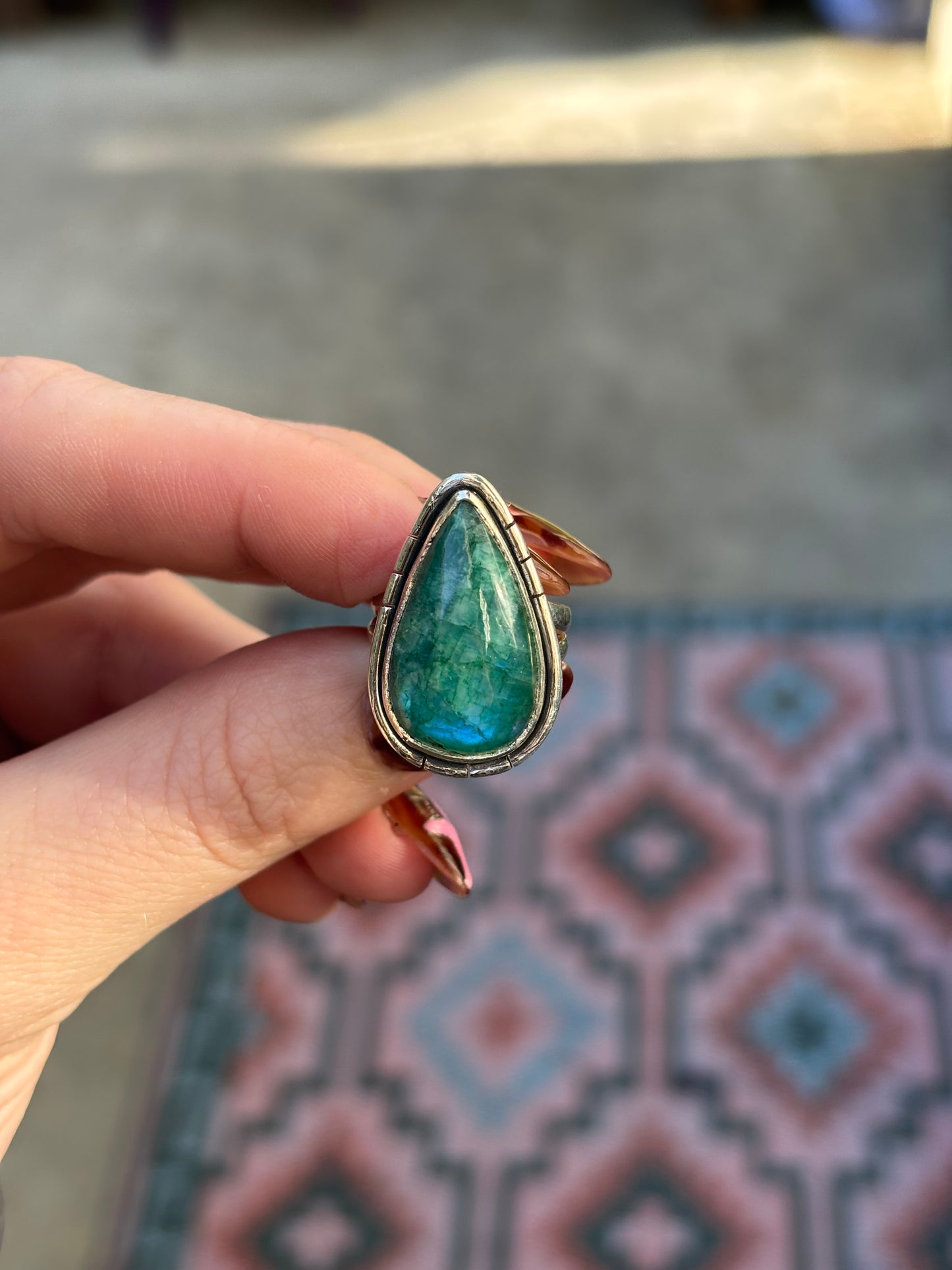 Green Moonstone Ring - 6