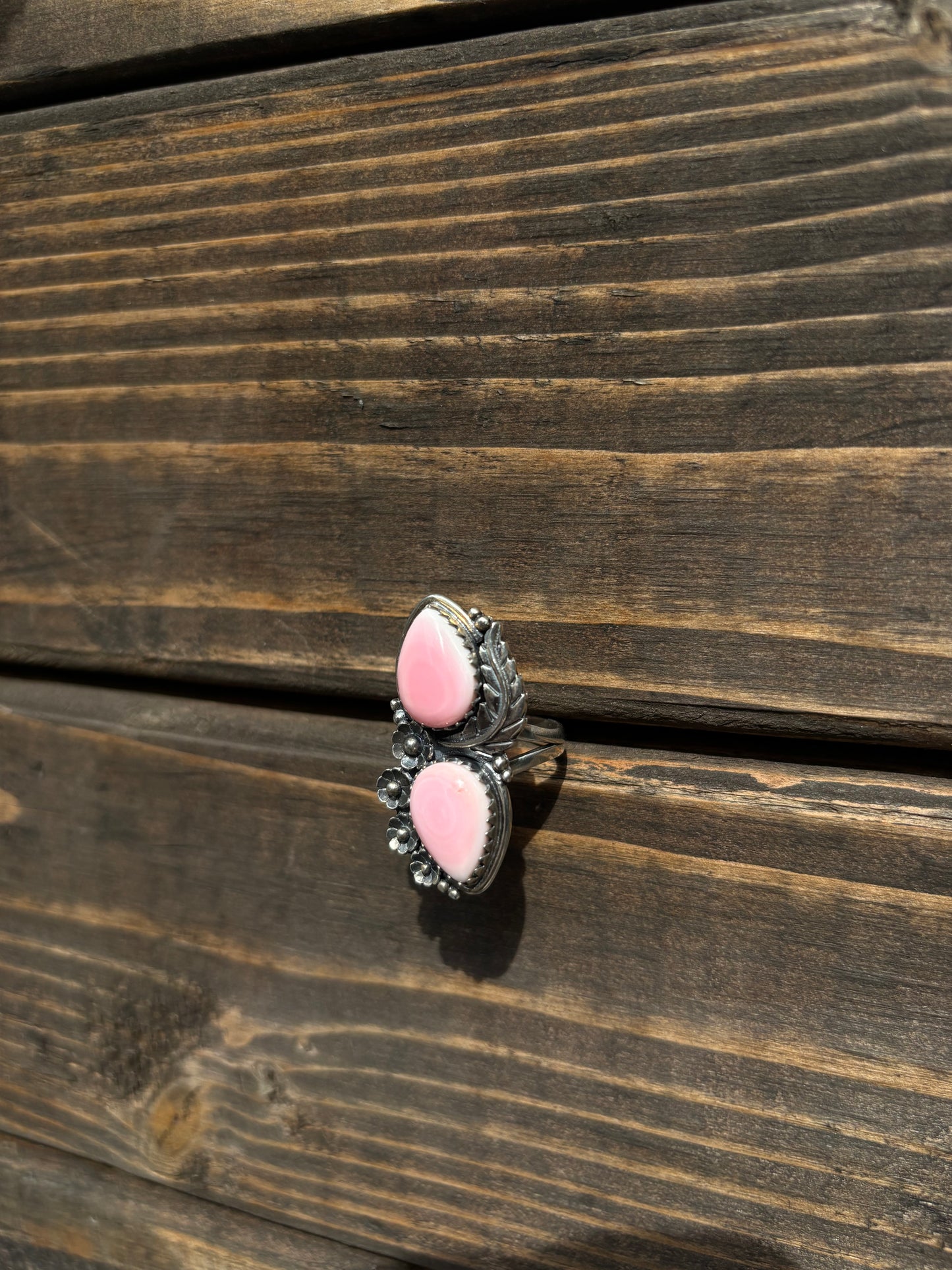 Pink Conch Floral Ring-7