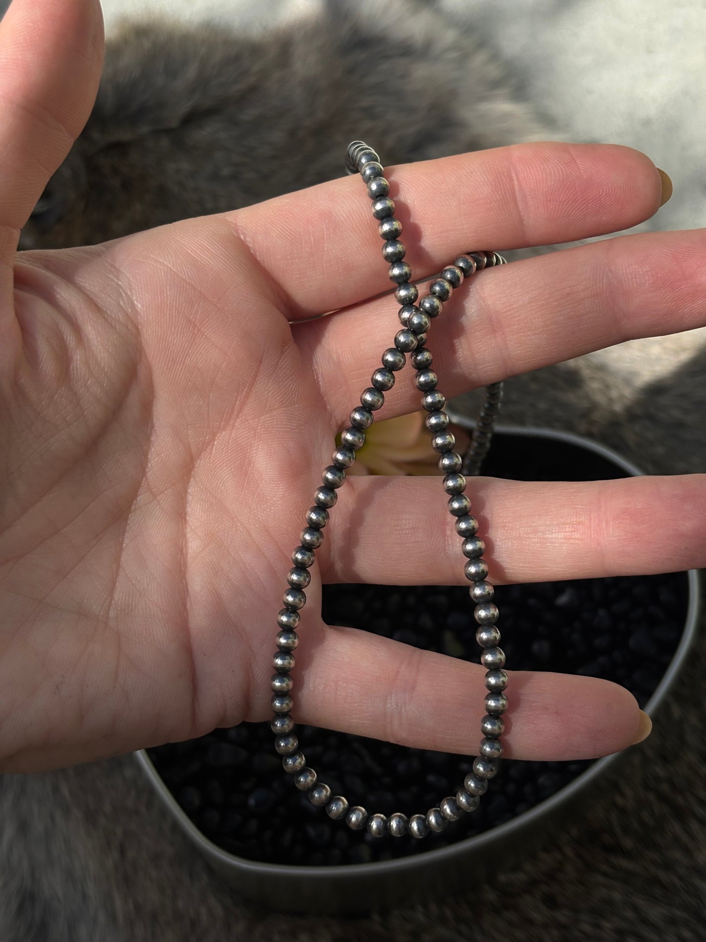 4mm 18in Sterling Pearls- Native Strung