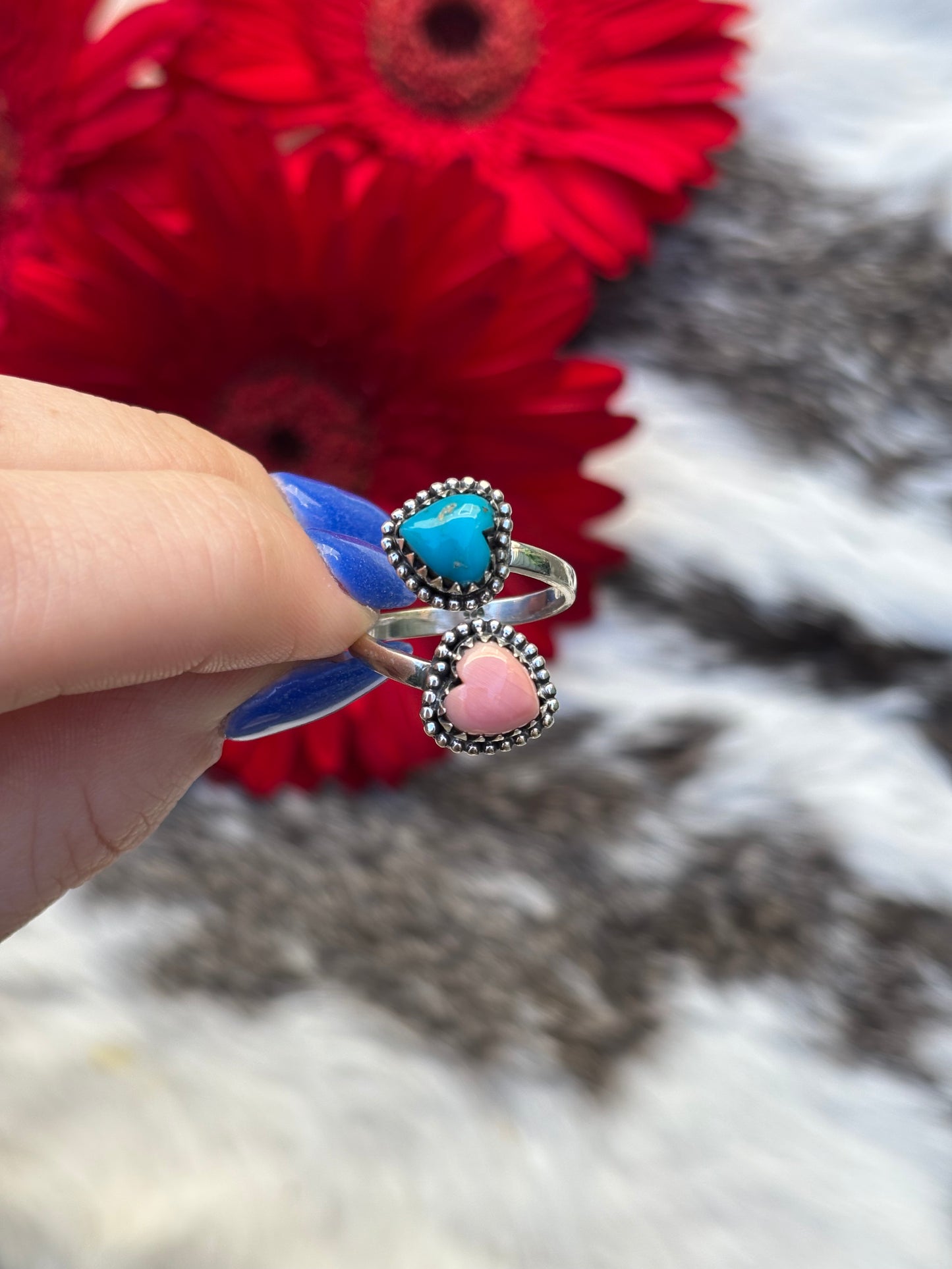 Double Hearts Bypass Ring