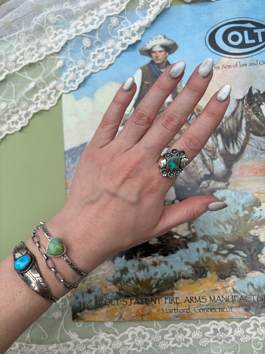 Flower Turquoise Ring-8.5