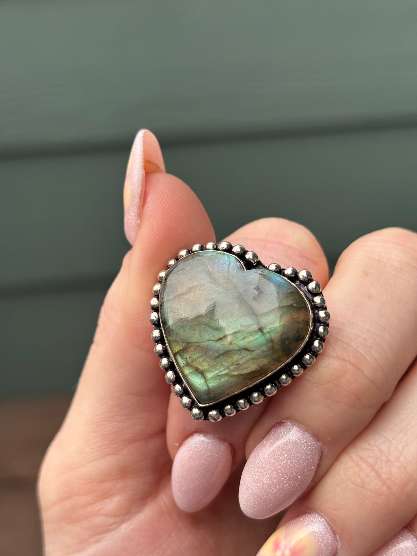 Heart Labradorite Ring-8