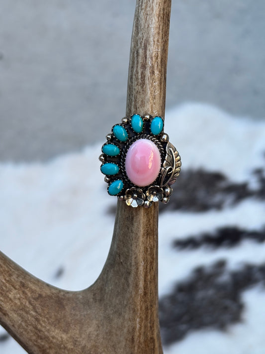 Pink & Turquoise Cluster- 7.5
