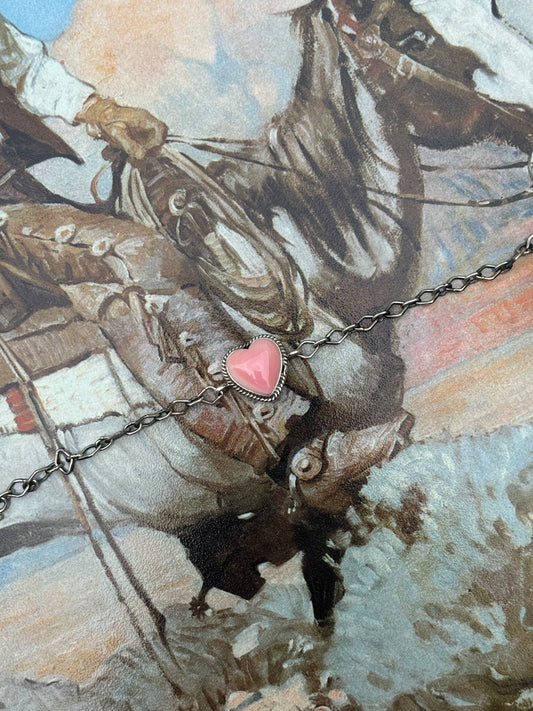 Pink Heart Linkchain Bracelet