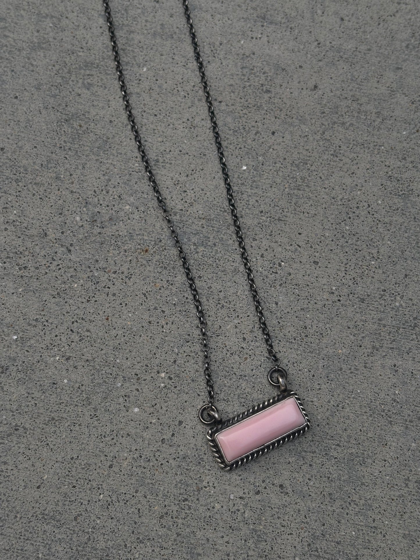 Native Pink Conch Bar Necklace