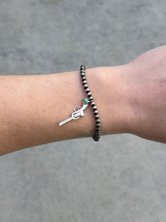 Stretchy Pearl Charm Bracelet