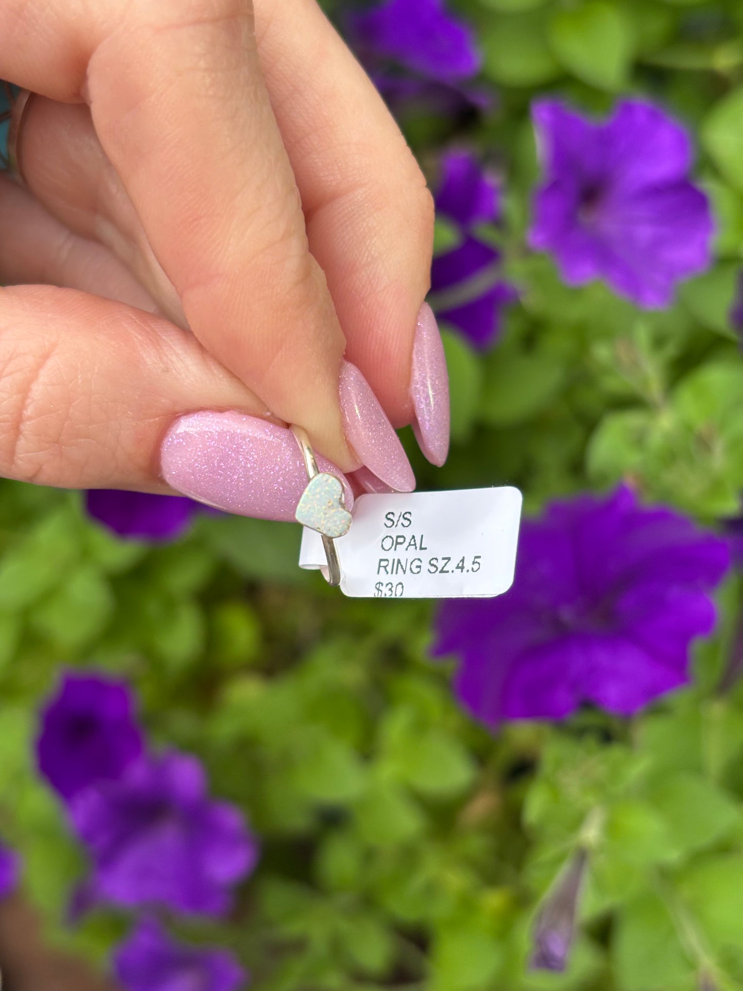 Zuni Opal Heart Ring- 4.5