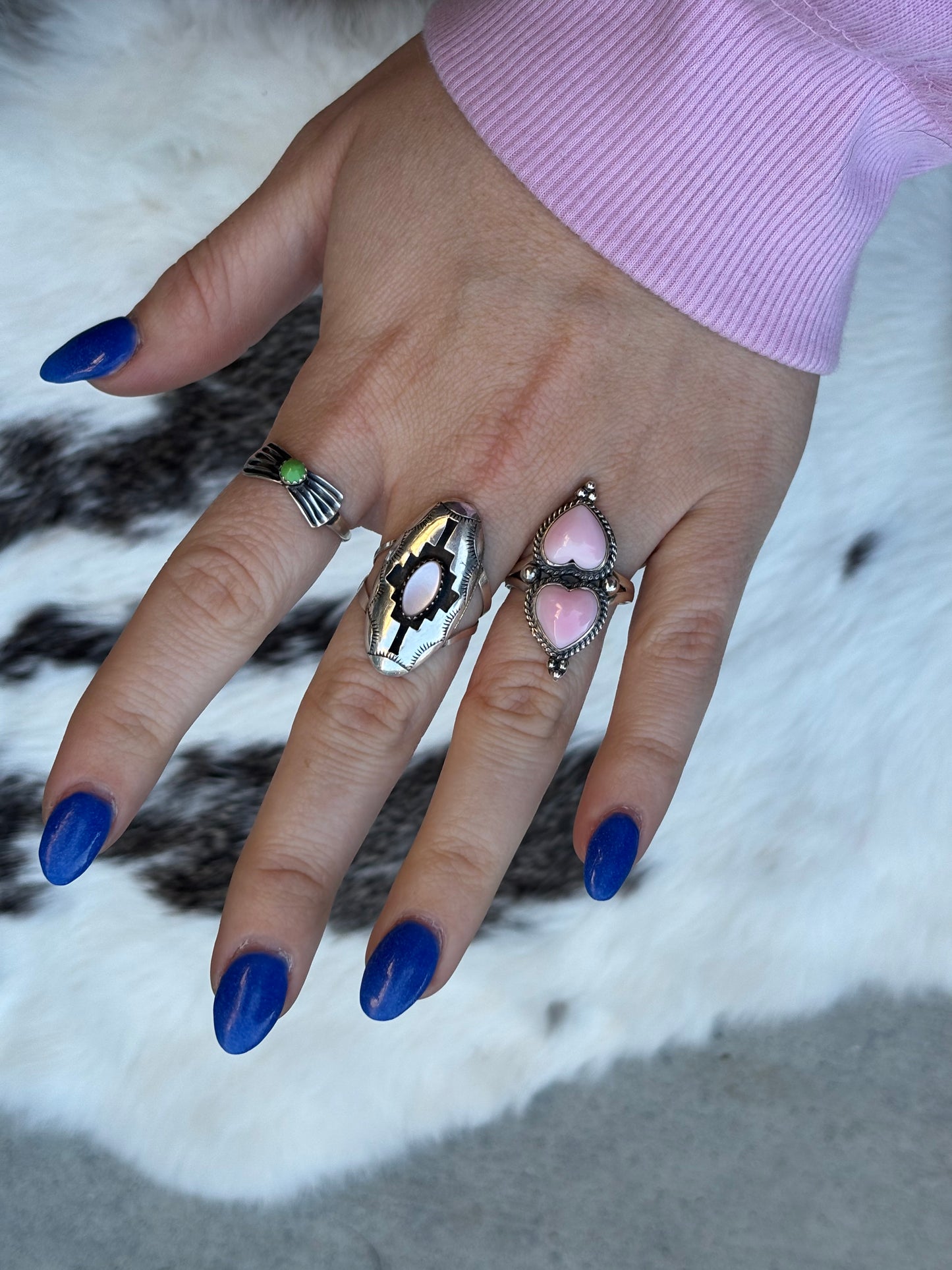 Pink Double Hearts Ring-9