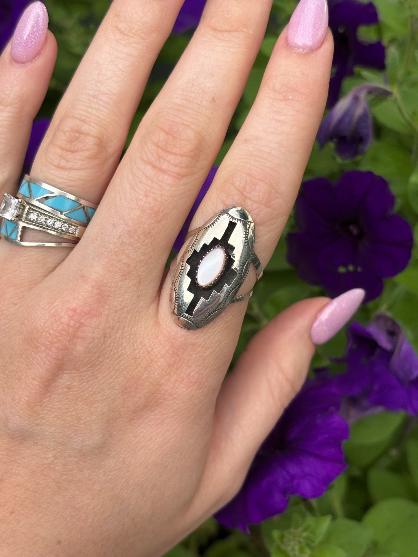 NATIVE Mother of Pearl Ring-9
