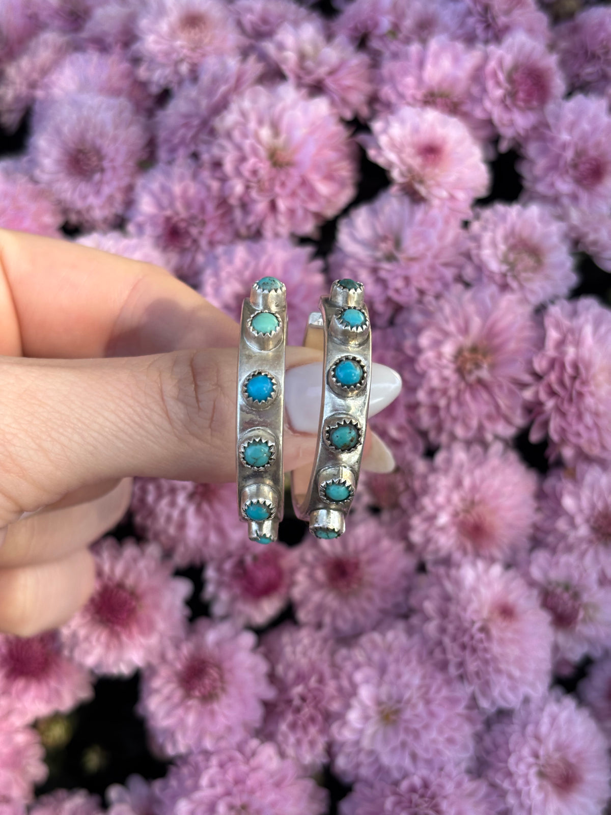 Large Turquoise Hoops
