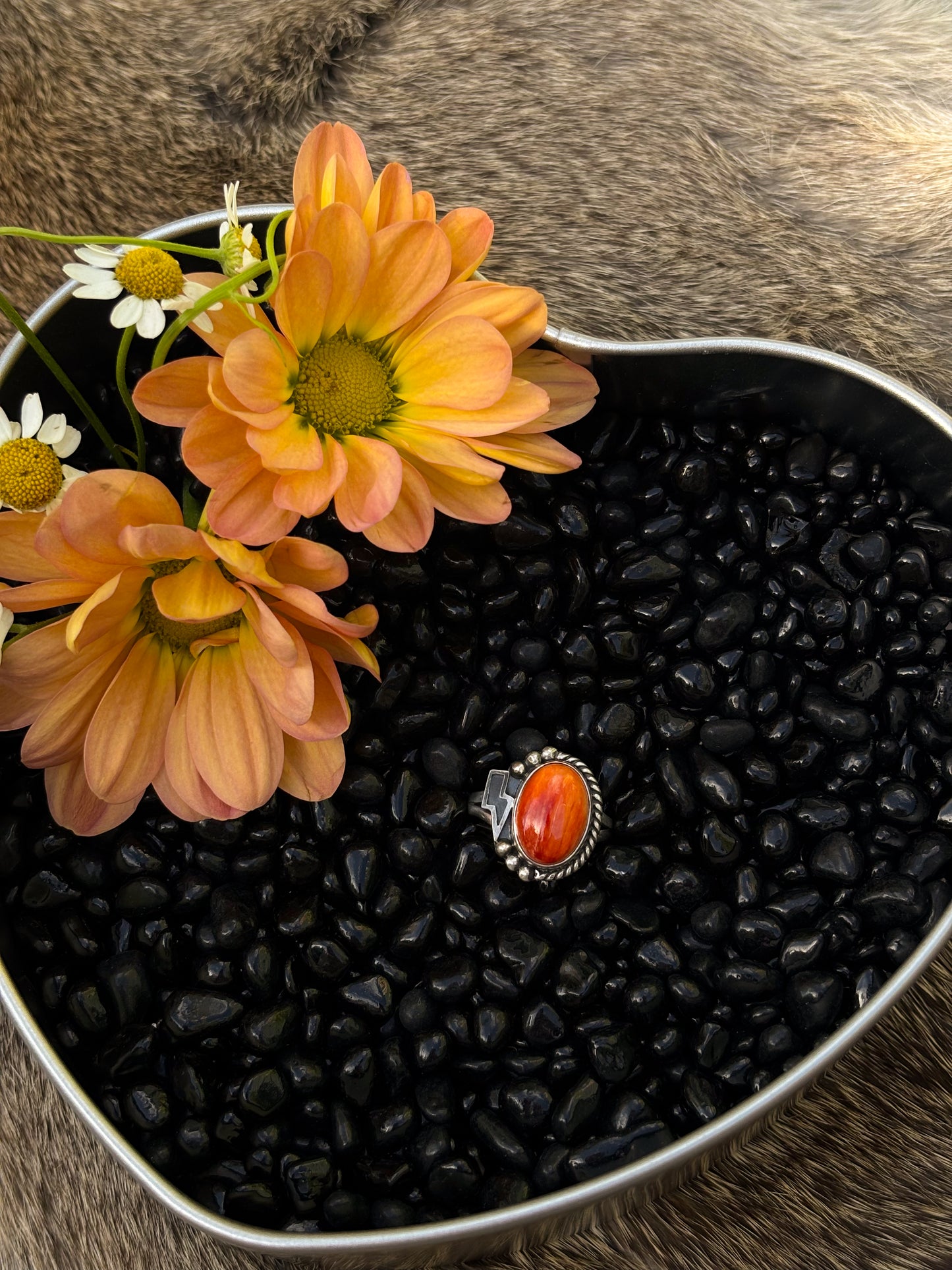 Orange Bolt Ring- 9