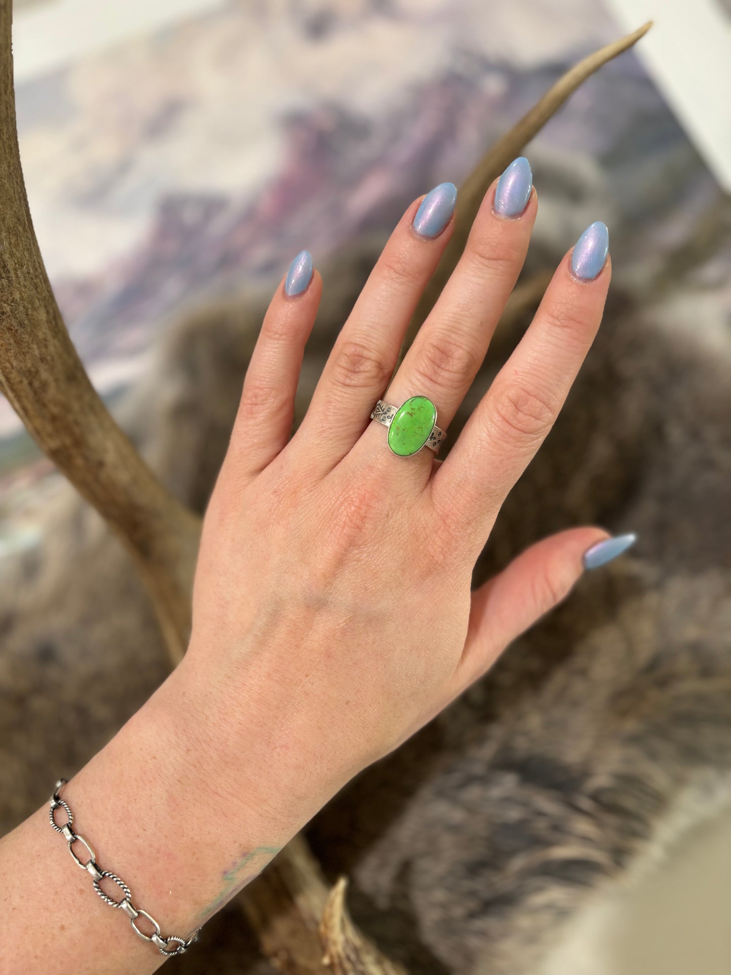 Green Mojave Ring-Adjustable